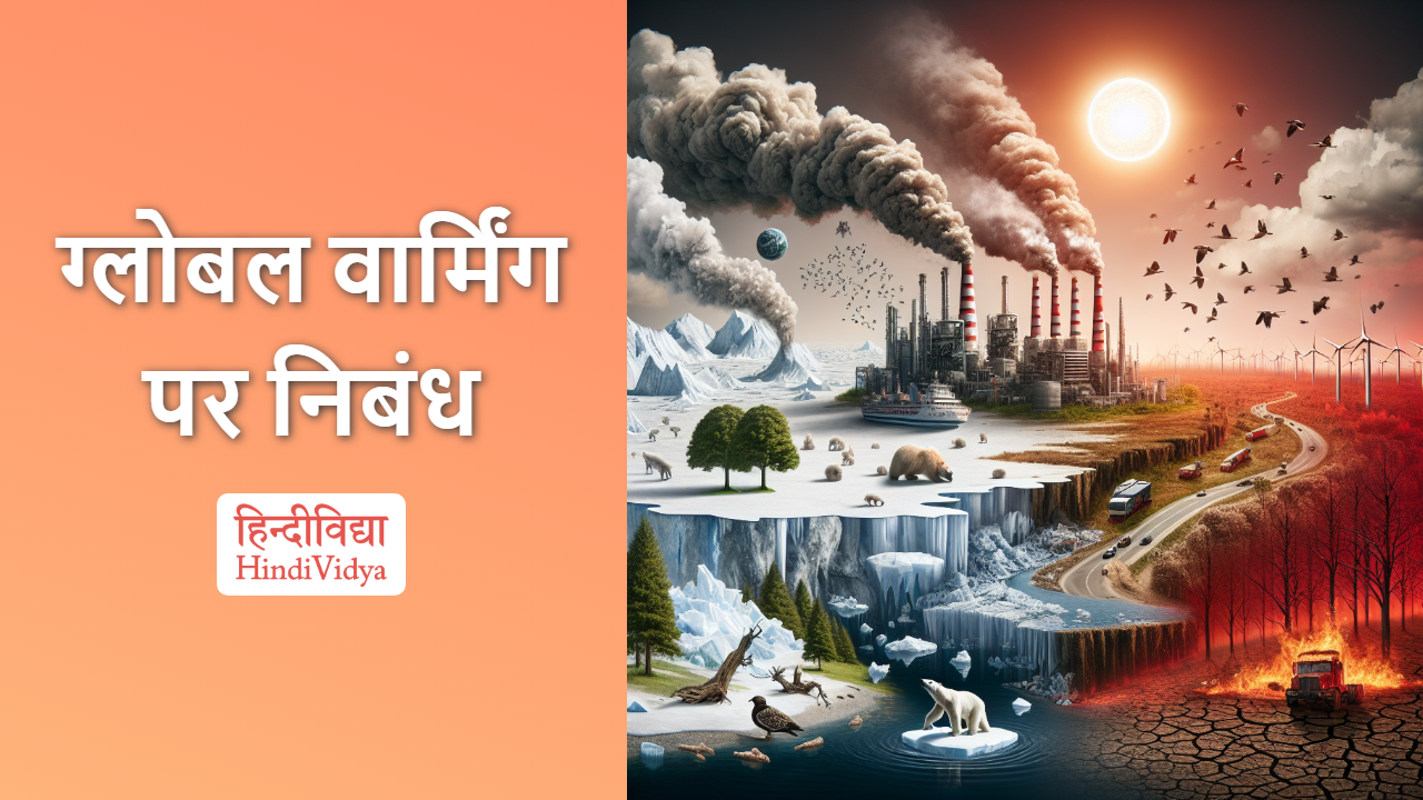 essay on global warming hindi